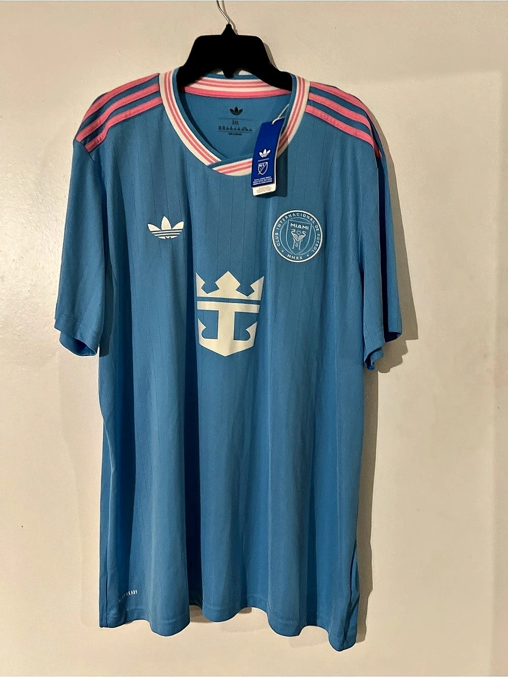 adidas Inter Miami CF Messi 10 Jersey Soccer Jersey Blue & Pink Size 2XL NWT
